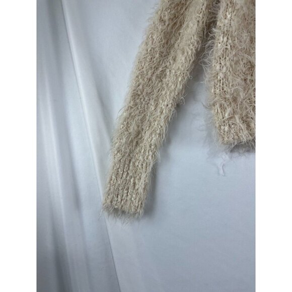 Anthropologie Knitted & Knotted Fuzzy Faux Fur V-Neck Women's Sweater - Picture 4 of 14